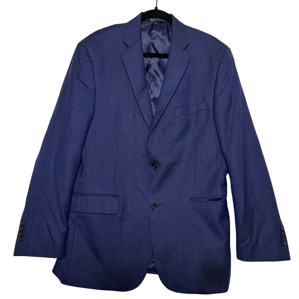Jos A Bank 100%‎ Wool 42 Long Dark Blue Suit Sports Jacket Blazer